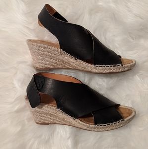 Leather Wedge Espadrilles